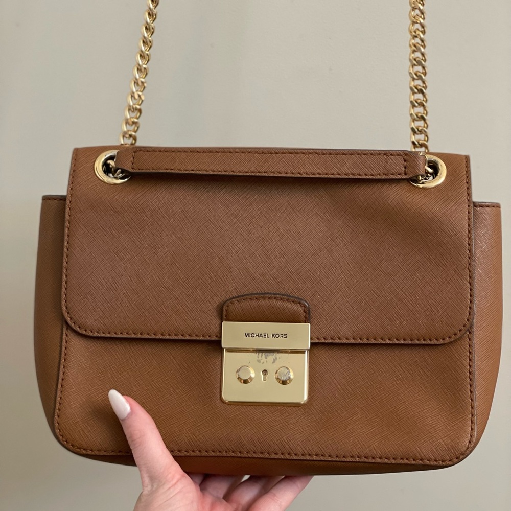 Mk Brandi Medium Saffiano Leather Shoulder Bag Gem